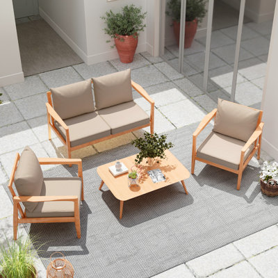 4-Piece Outdoor Chair Cushion Set, Water-Resistant Patio Seat Cushions For Furniture Replacement by Latitude Run