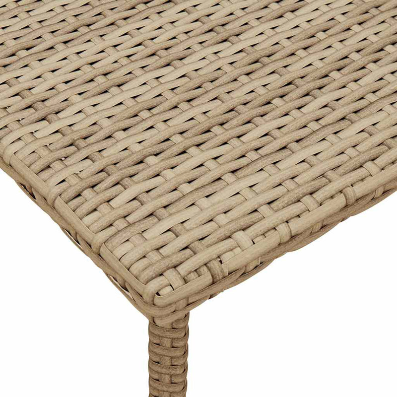 Garden Coffee Table Rectangular 40X40x37 Cm Poly Rattan, Beige