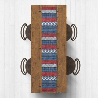 Patriotic Patchwork Outdoor Table Runner