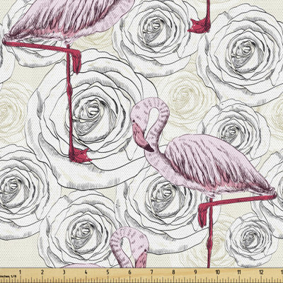 Cherron Roses and Flamingo Multi-Purpose Fabric
