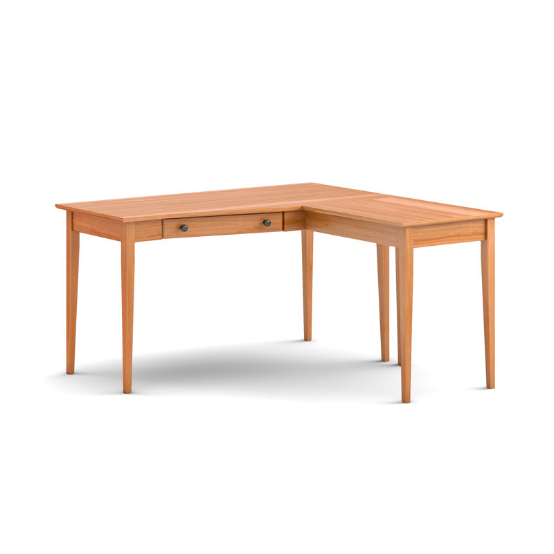 Bureau en L en bois massif Malani, Natural