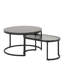 Round/Oval Coffee Table Set with Black Marble/Smoked Melamine Glass Top