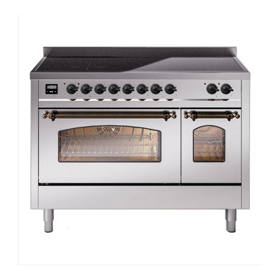 ILVE Nostalgie II Series 48 inch Induction Range with 6 Induction Elements (Glass Door)
