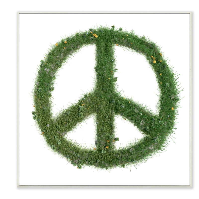 «Grass Peace Sign», reproduction d'impression, H 12 po x l 12 po, Plaque
