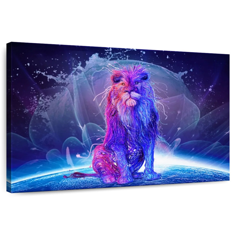 Brampt Abstract Colorful Lion, 24" H x 36" W