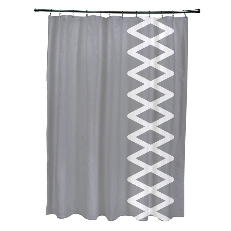 Rideau de douche simple à motif géométrique Lumri, Gris