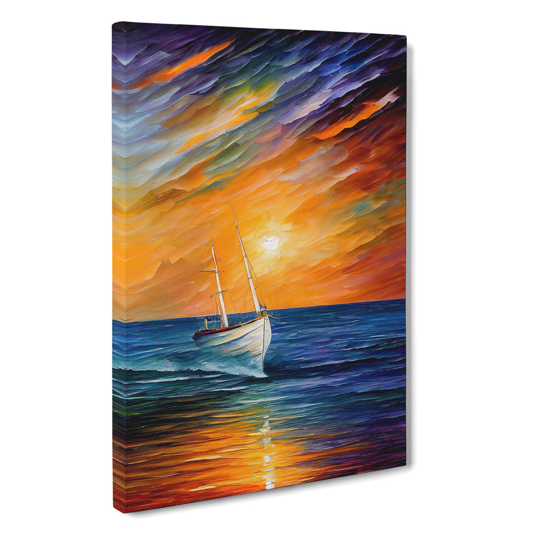 Boat at Sunset No.4 - Wall Art