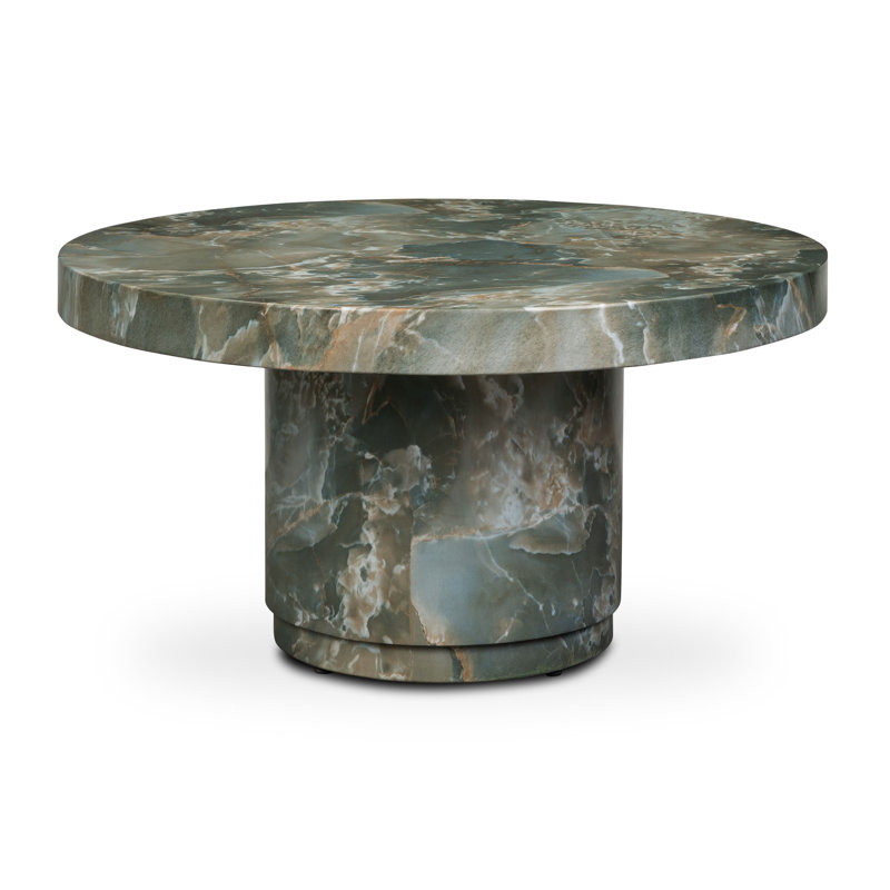 Table basse ronde en ciment 38 po Treso, Vert Jade