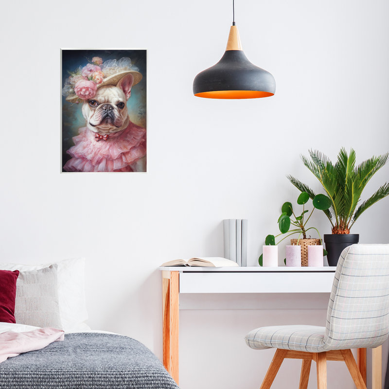 Plaque murale «Frenchie» victorienne féminine, design par Wumples, H 15 po x l 10 po