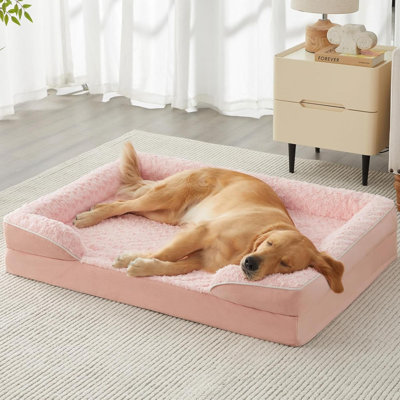 Lit pour chien pour très grands chiens, lit lavable pour chien avec doublure imperméable et fond antidérapant, canapé orthopédique en mousse d'œuf pour dormir, lit pour animal de compagnie