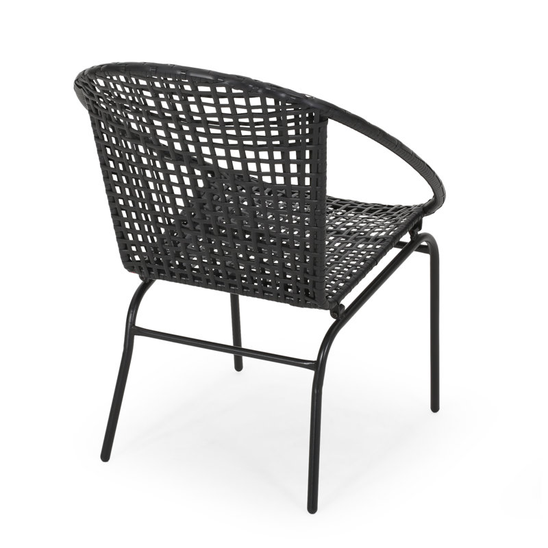 Desdemona Outdoor Modern Patio Chair, Black