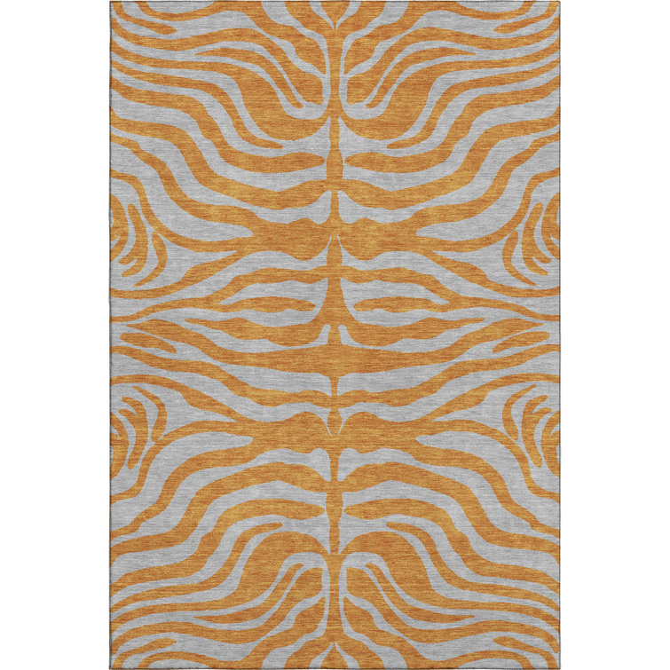 Premium Machine Washable Corum AMF1043 Animal Print Rug