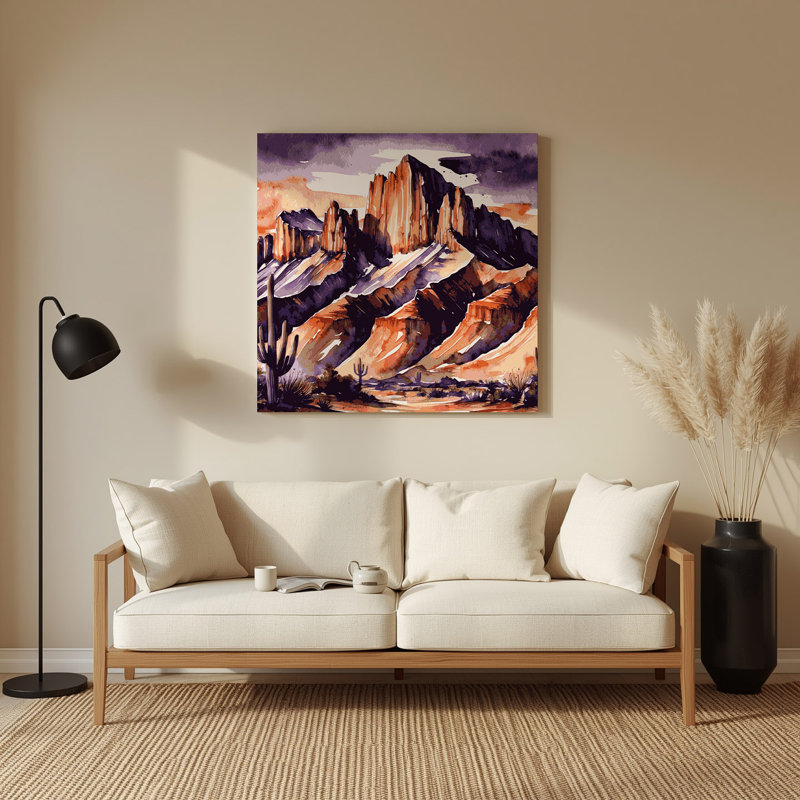 Art mural en métal mauve Southwestern