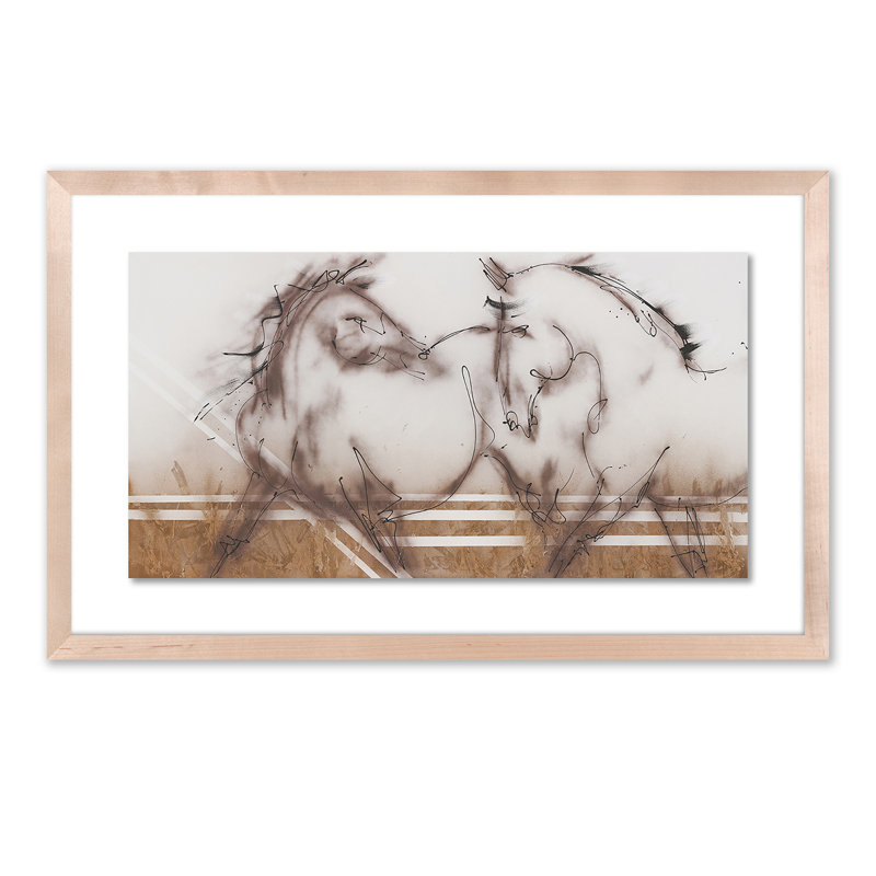 Two Horses Print by Donna Bernstein, Natural, 24" H x 40" W x 2.5" D