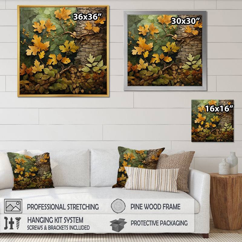 Chêne vert, chuchotement de l'histoire IV - reproduction sur toile, H 16 po x l 16 po x P 1 po, Toile tendue
