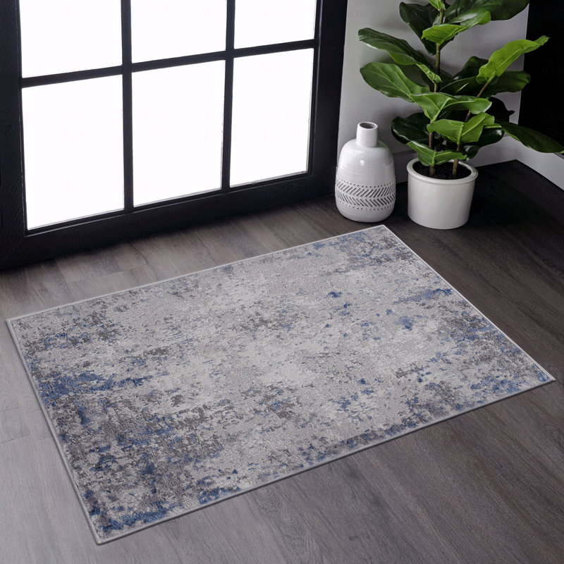 Tapis abstrait élégant et résistant aux taches, Rectangulaire 2 pi x 3 pi