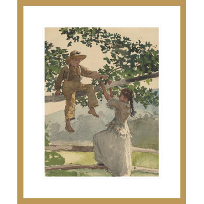 On the Fence by Winslow Homer -Framed Giclee Print