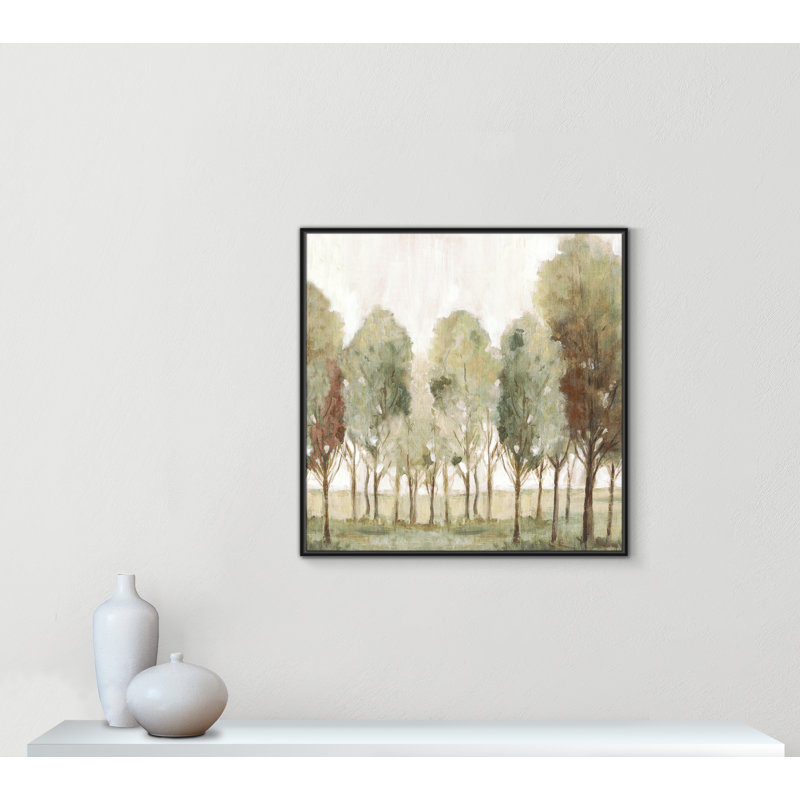 «Silent Fall I Print» par Eva Watts, Toile avec cadre, Cadre flottant noir, L 37,5 po x H 37,5 po