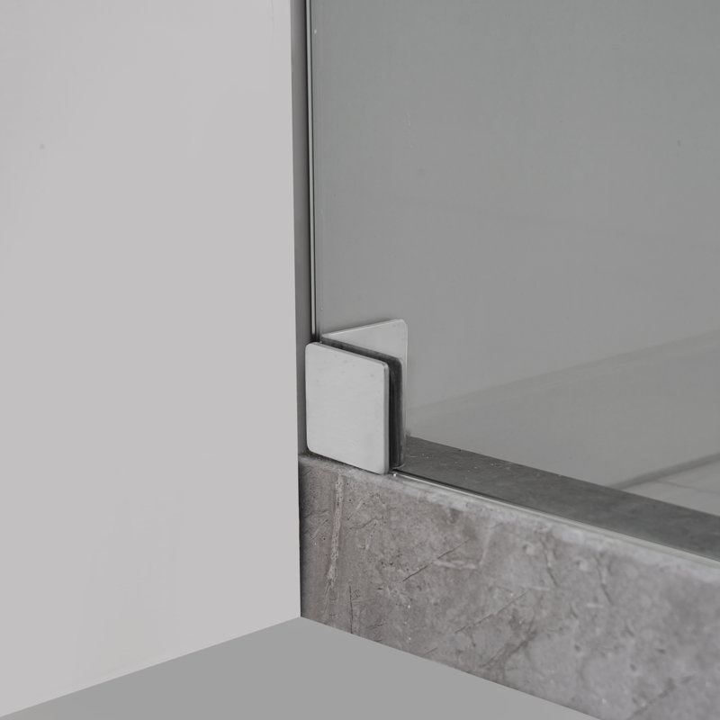 Porte de douche coulissante simple l 60 po x H 76 po | Verre trempé | Entièrement sans cadre, Noir mat