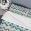 Ensemble de housse de couette à motif ikat Ogee brun et bleu-99508963