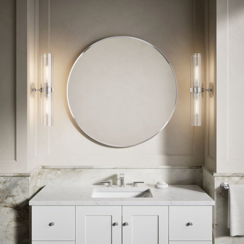 Miroir de salle de bain Essential, Chrome poli, H 36 po x l 36 po x P 1,38 po