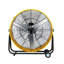 30 po Ventilateur de sol jaune à 3 vitesses à mouvement rapide avec 2 roues