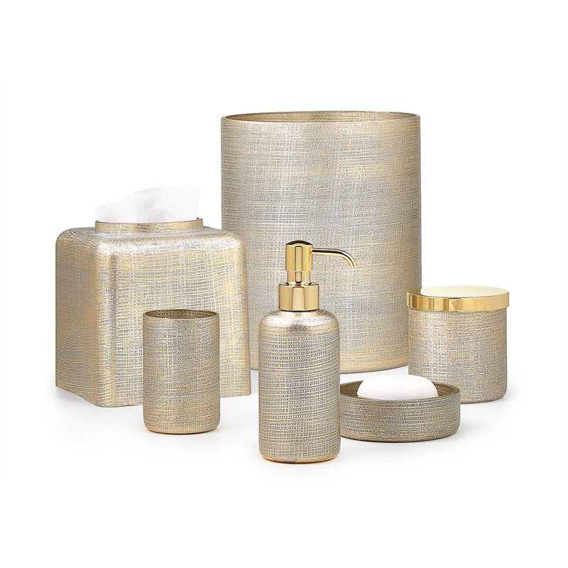 Woven Glass Soap Dispenser, Polished Gold