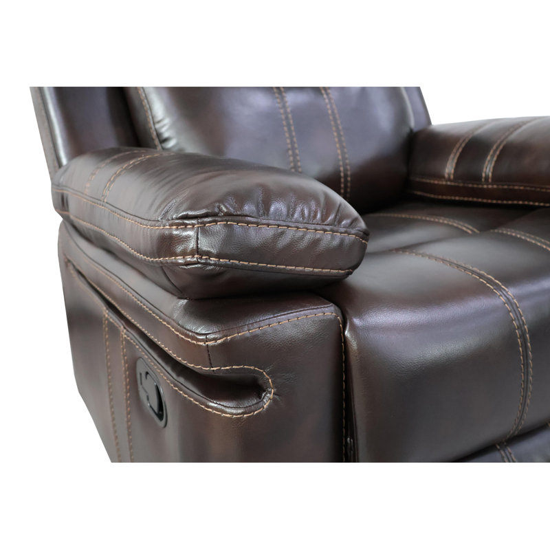 Canessa Faux Leather Recliner, Manual - Push Button