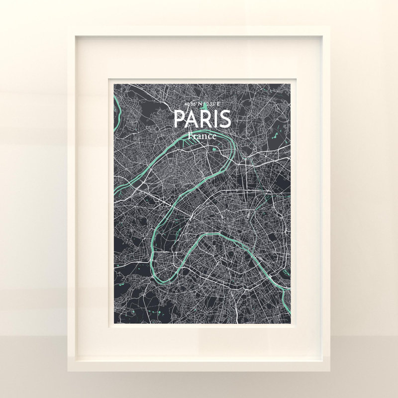 Paris City Map In Dream - No Frame Print, 20cm H x 16cm W x 0.05cm D