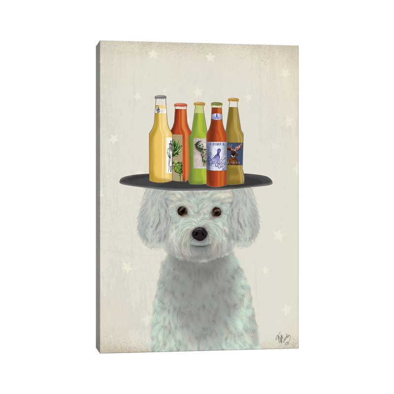 Bichon Frise Beer Lover by Fab Funky - Wrapped Canvas Gallery-Wrapped Canvas Giclée, 66.04 cm H x 45.72 cm W x 3.175 cm D