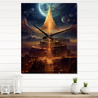 Final Destination City Of Light II - Abstract Landscape Modern Wall Clock