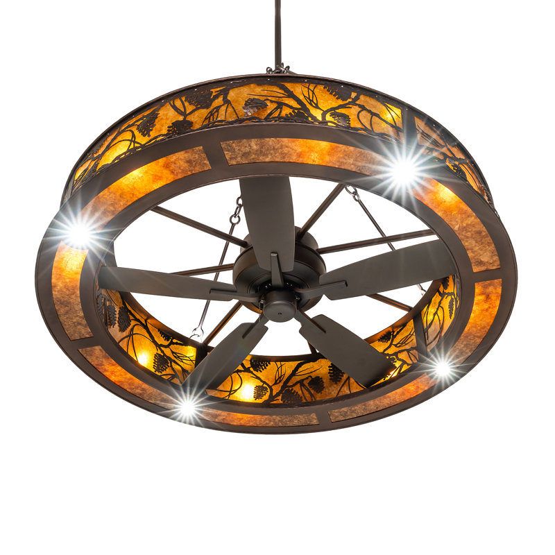 56" Wide Whispering Pines Chandel-Air, 10" H x 56" W x 56" D, Mahogany Bronze