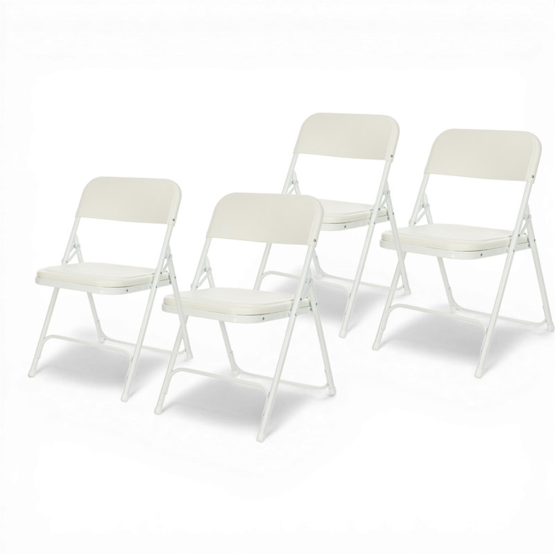 Lucille Plastic Stackable Folding Chair , Blanc