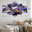 Mauve, jaune, pensées, Harmony II - ensemble d'art mural floral en métal
