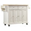Chariot de cuisine en bois massif de 51,5 po avec roulettes verrouillables Ken-67115719