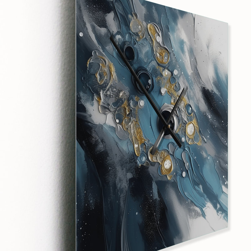 Ilysa - Horloge murale peinture abstraite, Très grand