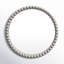 Miroir rond surdimensionné en perles bleu marine brillant-737240233
