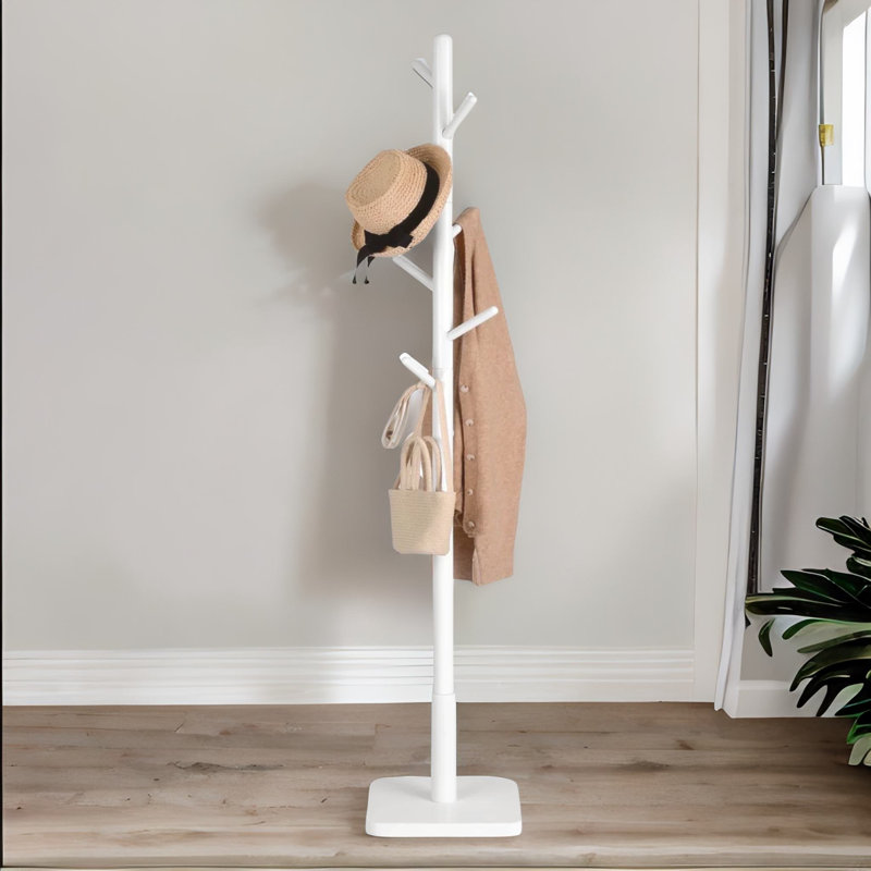 Freestanding 8 - Hook Coat Rack, Natural
