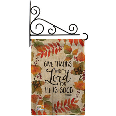Papachan Double Sided 18.5'' H x 13'' W Polyester Thanksgiving Flag Set