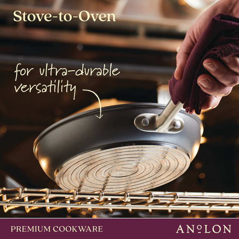 Accolade Forged Hard-Anodized Nonstick Cookware Induction Pots And Pans Set, 12 Piece, Moonstone