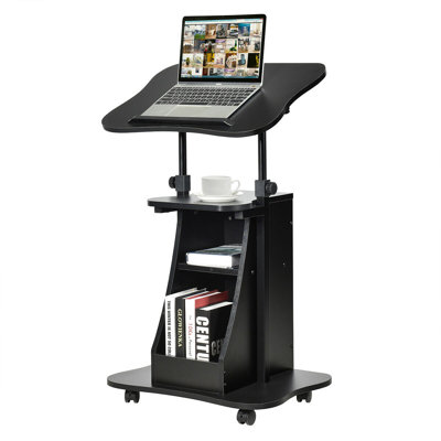47.5'' H x 21.5'' W Laptop Cart with Wheels