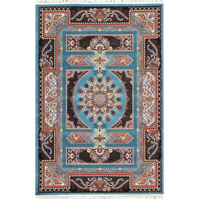 Tapis bleu/rouge/noir hereke Borkowski