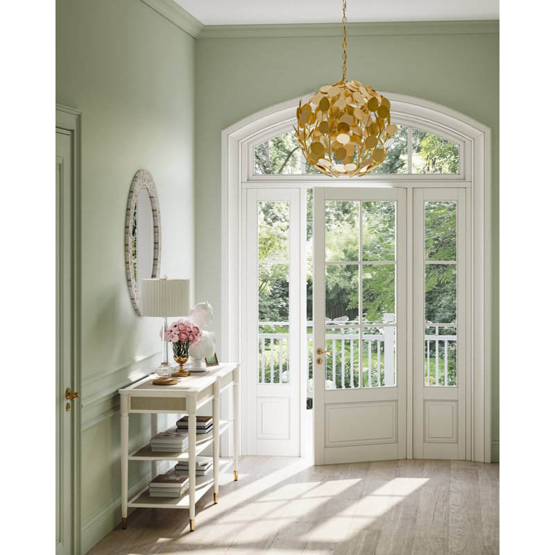 Lunaria 1 - Light Wrought Iron Chandelier, Contemporary Gold Leaf