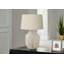 Lighting, H 26 po, lampe de table, céramique crème, abat-jour ivoire / crème, transitionnel