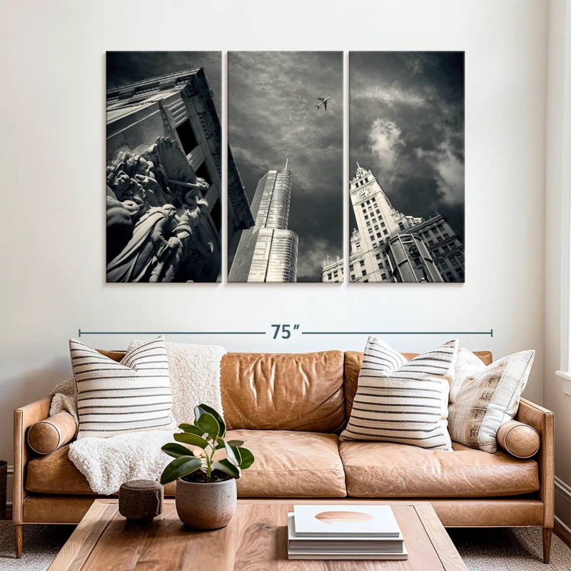 Sireci Plane Over Chicago, 42" H x 65" W