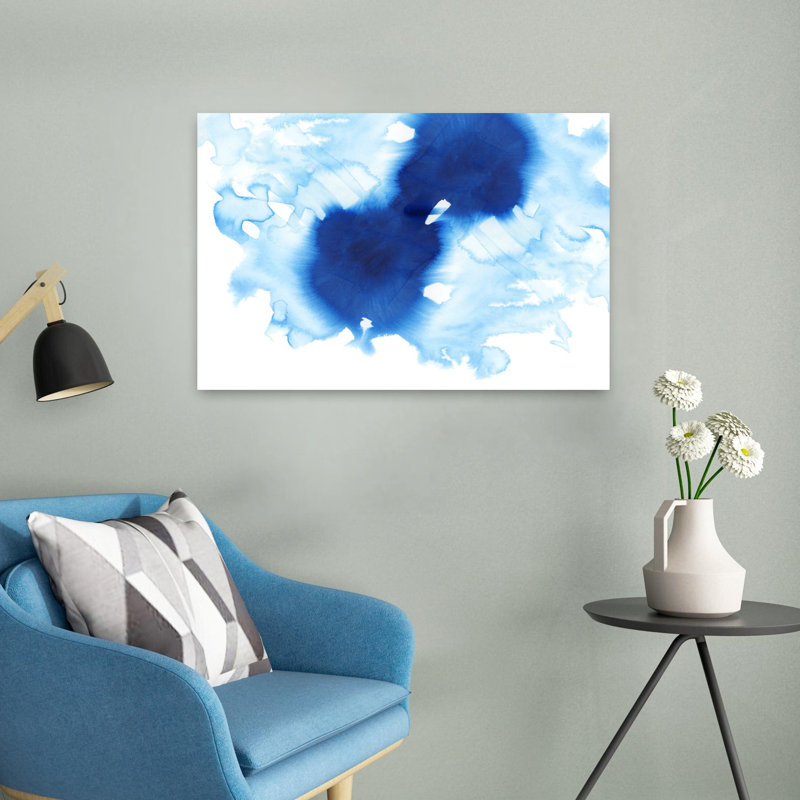 Indigène indigo I, art mural contemporain abstrait, H 24 po x l 16 po