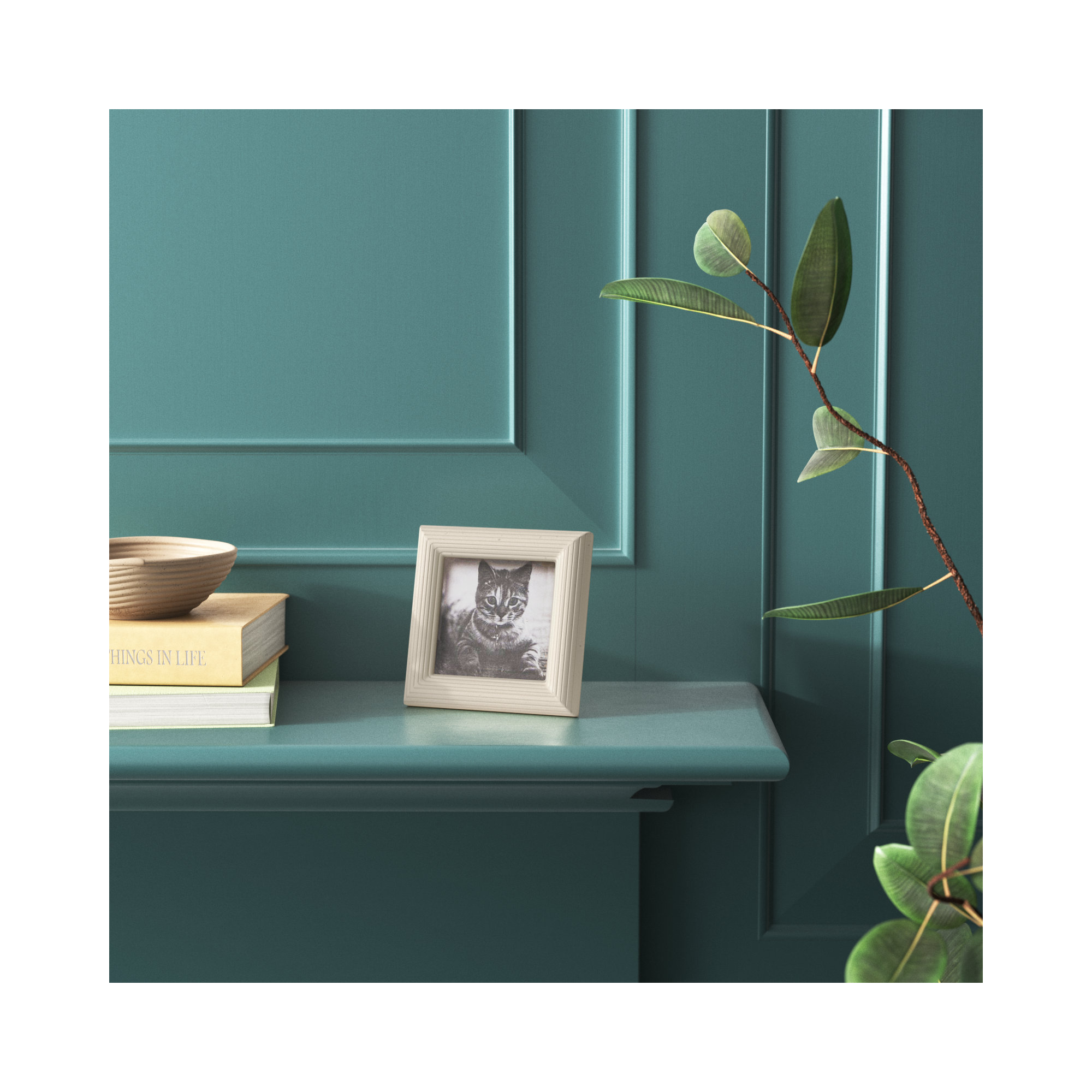 Zuriah Bone Matte Picture Frame, Ivory, 4" x 4"