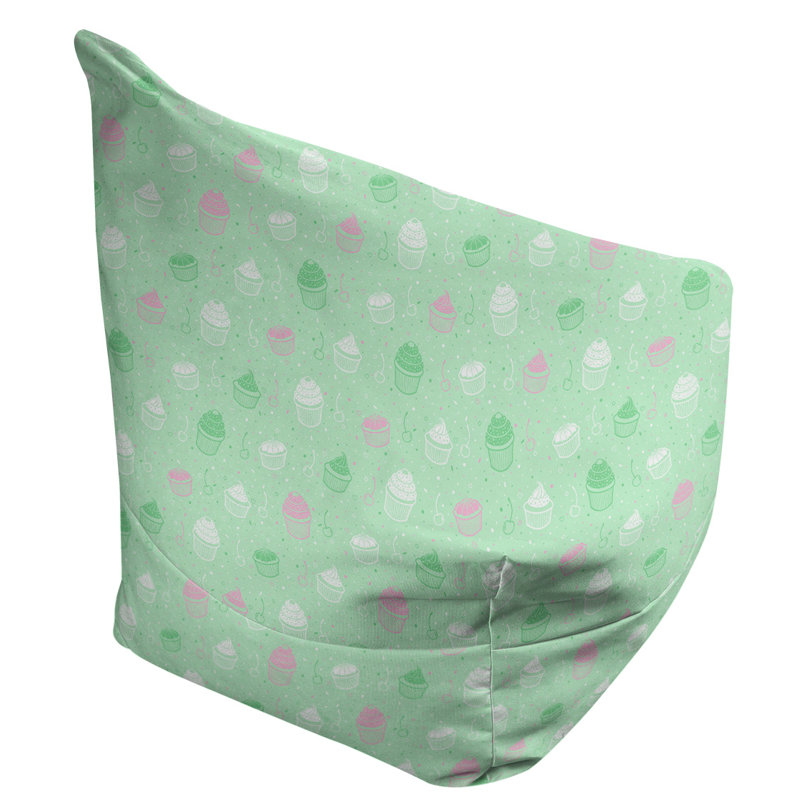 Leffel Bean Bag Chair & Lounger, 86" H x 2" W x 43" D, No Fill, Green/Pink