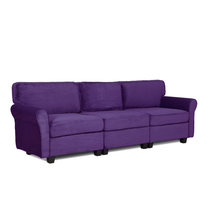 Canapé à accoudoirs larges de 94 po, Mauve