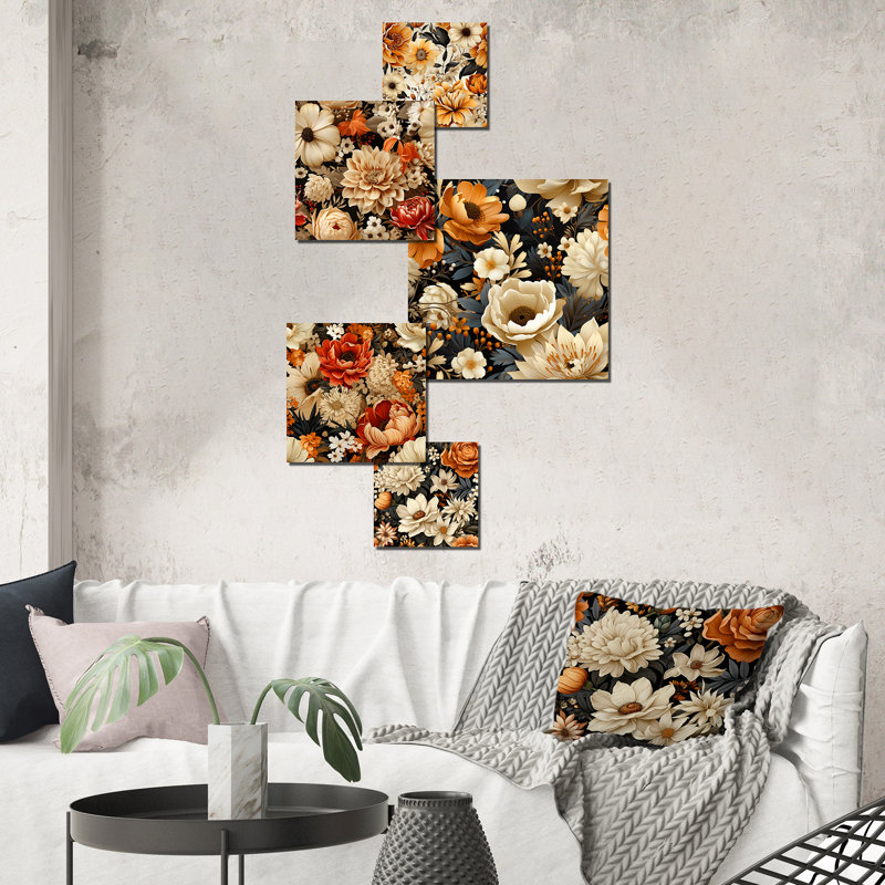 Cuscute - ensemble d'art mural floral de 5